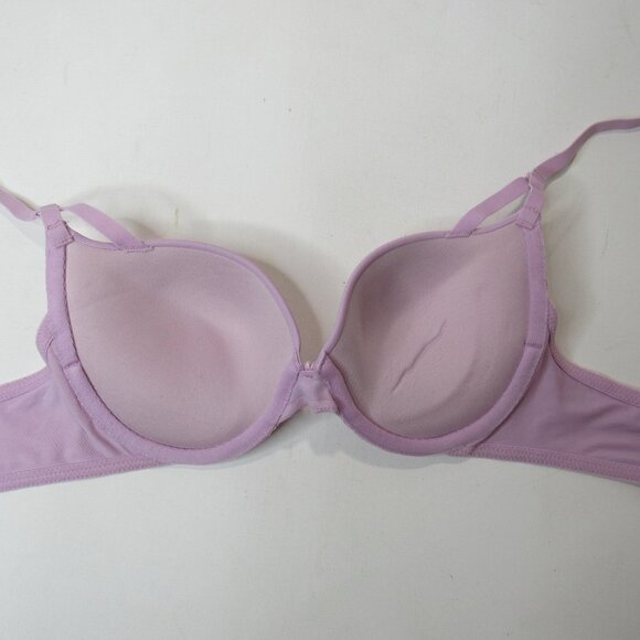 2 Women's Maidenform Underwire Push Up Lace Demi Bra Size 34B Lavender/Pink - Picture 5 of 13